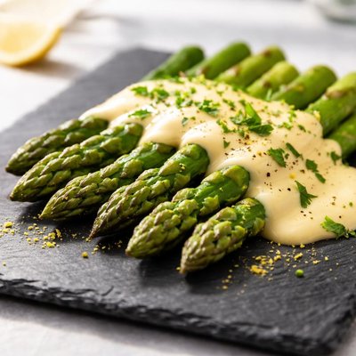 Asparagus with hollandaise sauce