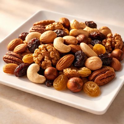 Assorted nuts and raisins