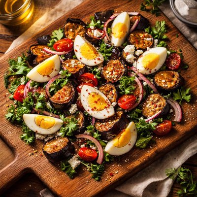 Aubergine and egg salad