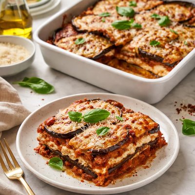 Aubergine lasagna