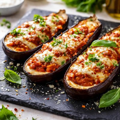 Aubergine with cheese
