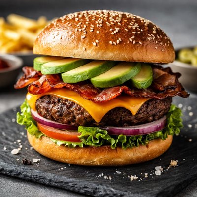 Avacado bacon burger