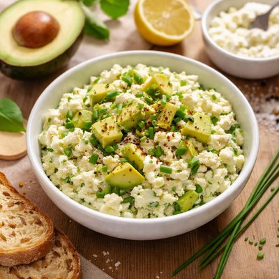Avocado-cottage cheese mix