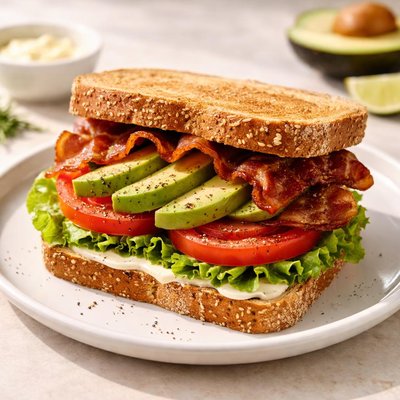 Avocado bacon sandwich