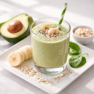 Avocado banana oats smoothie