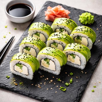 Avocado cream cheese sushi