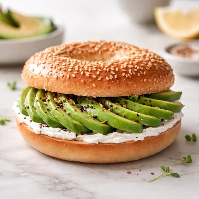 Avocado on bagel