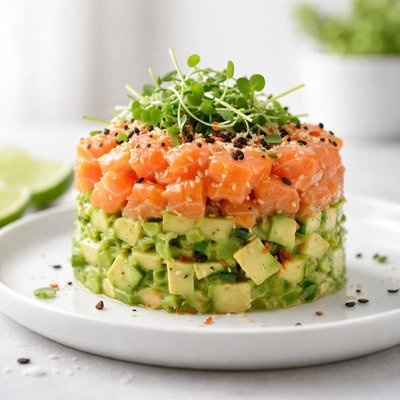 Avocado salmon tartar