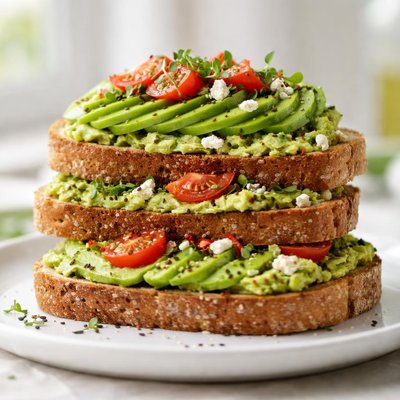 Avocado toast stacked