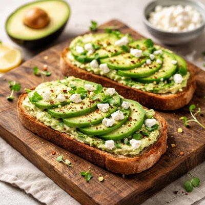 Avocado toast with cheese