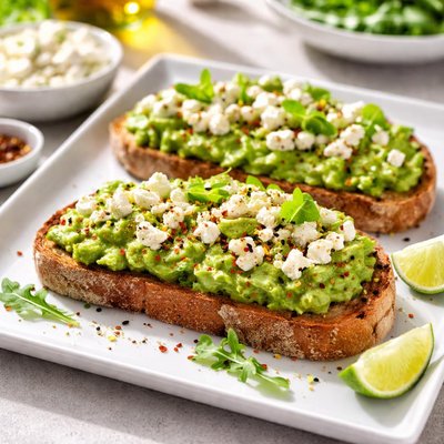 Avocado toast with feta