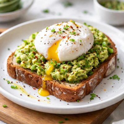 Avocado toast with poached egg