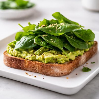 Avocado toast with spinach