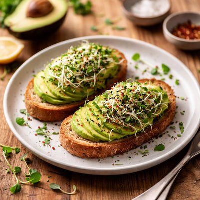 Avocado toast with sprouts