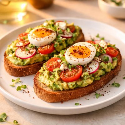 Avocado toast with toppings
