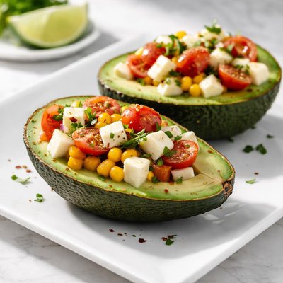 Avocado with cheese