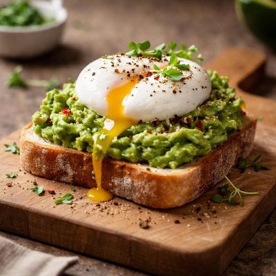 Avocato on toast egg