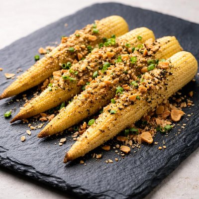 Baby corn with dry miso