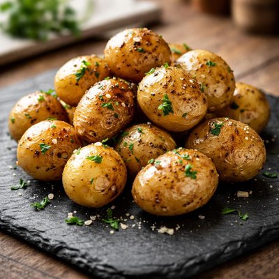 감자의 피부가 있는 아기 감자