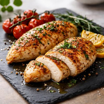 Backed chicken breast