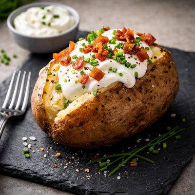 Backed potato sour cream