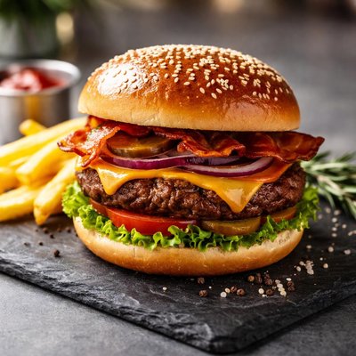 Backyard cheese burger