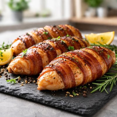 Bacom wrapped chicken