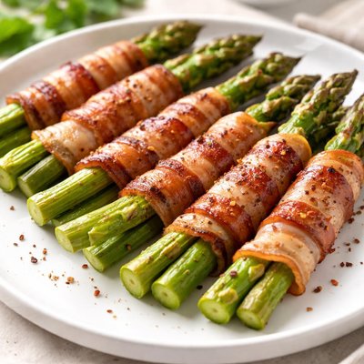 Bacon-wrapped asparagus