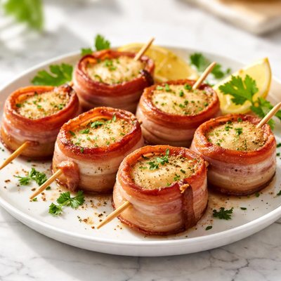 Bacon-wrapped scallop