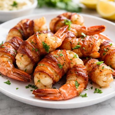Bacon-wrapped shrimp