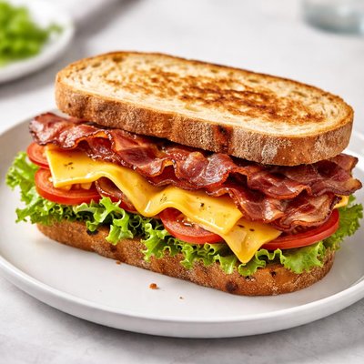 Bacon amd cheese sandwich
