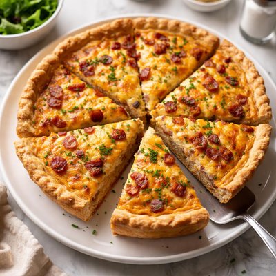 Bacon and cheddar quiche