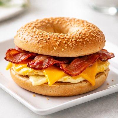 Bacon and cheese bagel
