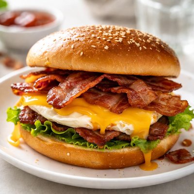 Bacon and cheese sandwich