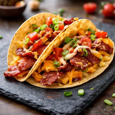 Bacon and cheese taco