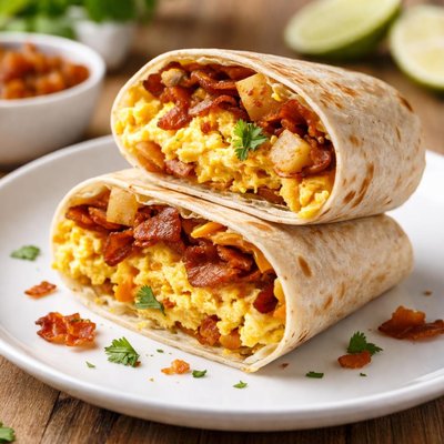 Bacon and egg burrito