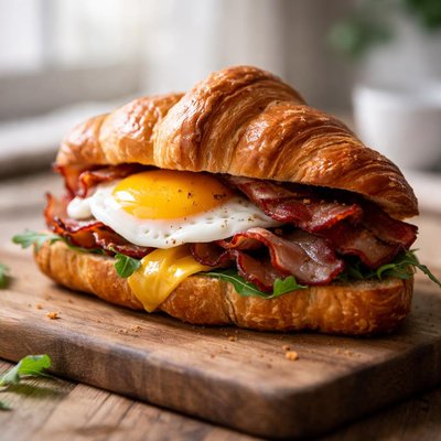 Bacon and egg croissant