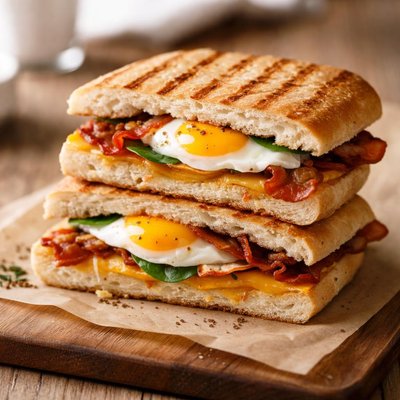 Bacon and egg panini