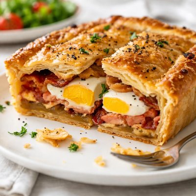 Bacon and egg pie