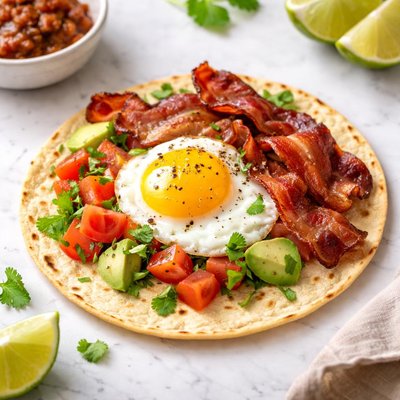 Bacon and egg taco