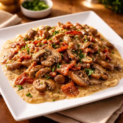 Bacon and mushroom gravy