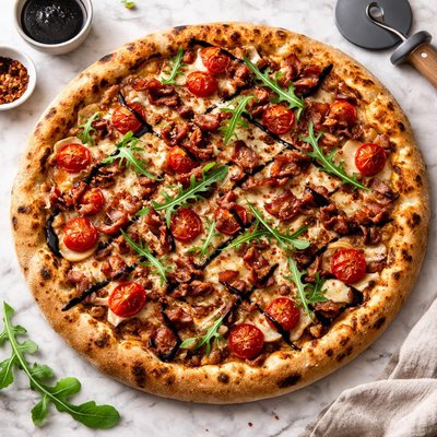 Bacon balsamic pizza