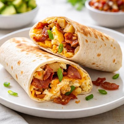 Bacon breakfast burrito