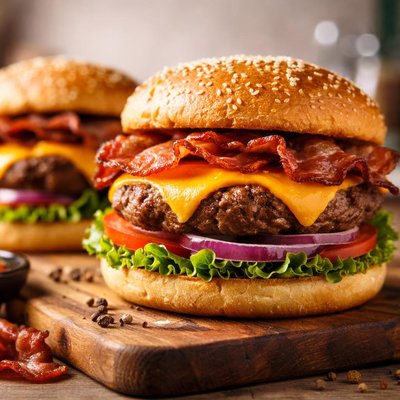 Bacon cheddar burgers