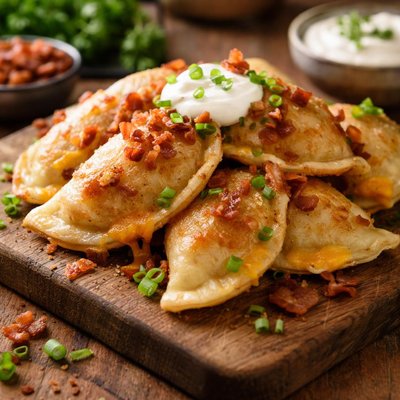 Bacon cheddar pierogies