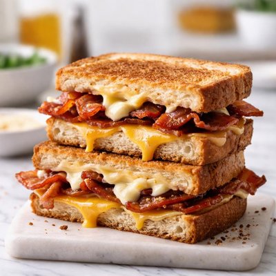Bacon cheese aioli toastie