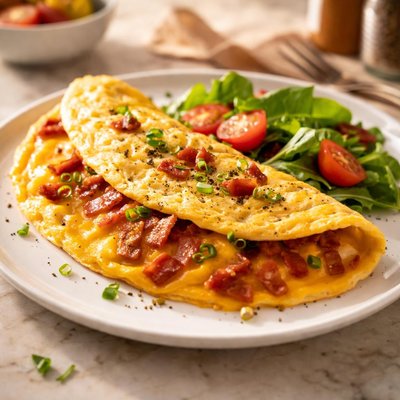 Bacon cheese omelette