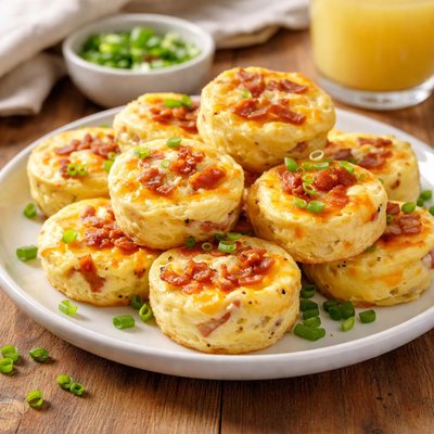 Bacon cheese omlette bites