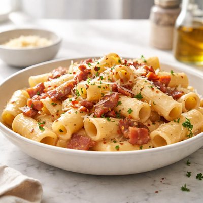 Bacon cheese pasta
