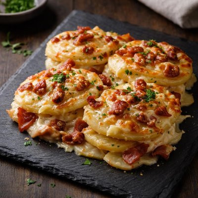 Bacon cheese potato scallop